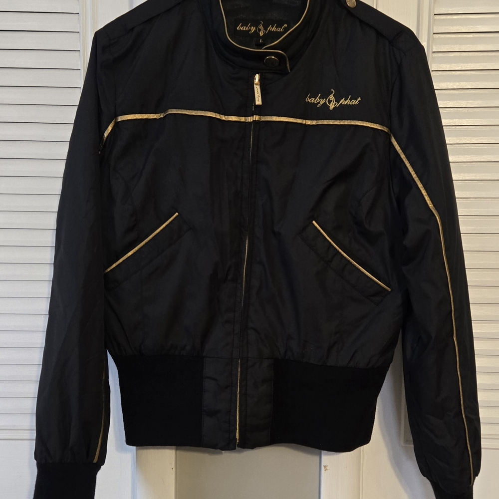 Baby Phat Black and Gold Jacket